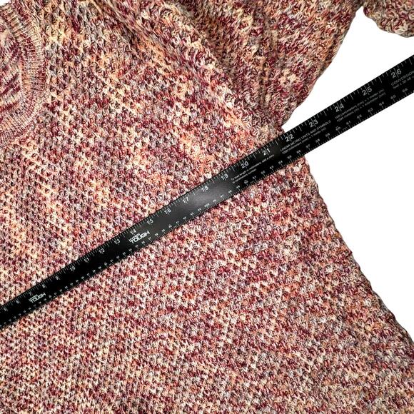 ISABEL MATERNITY Women's XL Pink Purple Waffle Knit Crewneck Tunic Sweater Cozy - Picture 6 of 7